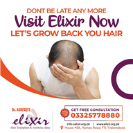 Grown Back Natural Hair Line by Dr. Ashfaq Khan at Elixir Hair Transplant Center Islamabad